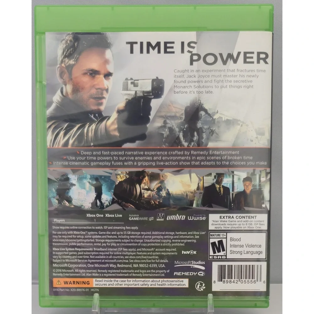 Quantum Break - Xbox One - Game Case & Art - Tested & Working